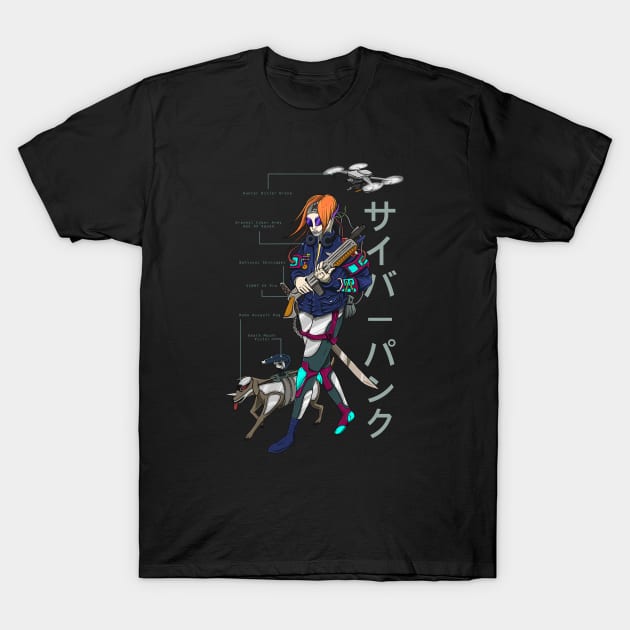 Cyber Army Punk T-Shirt by diardo